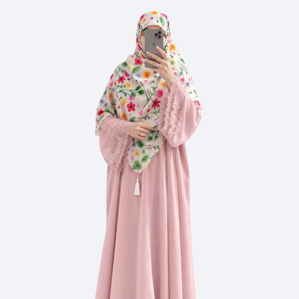 روسری نخ وال قواره 140 طرح شکوفه آبرنگی