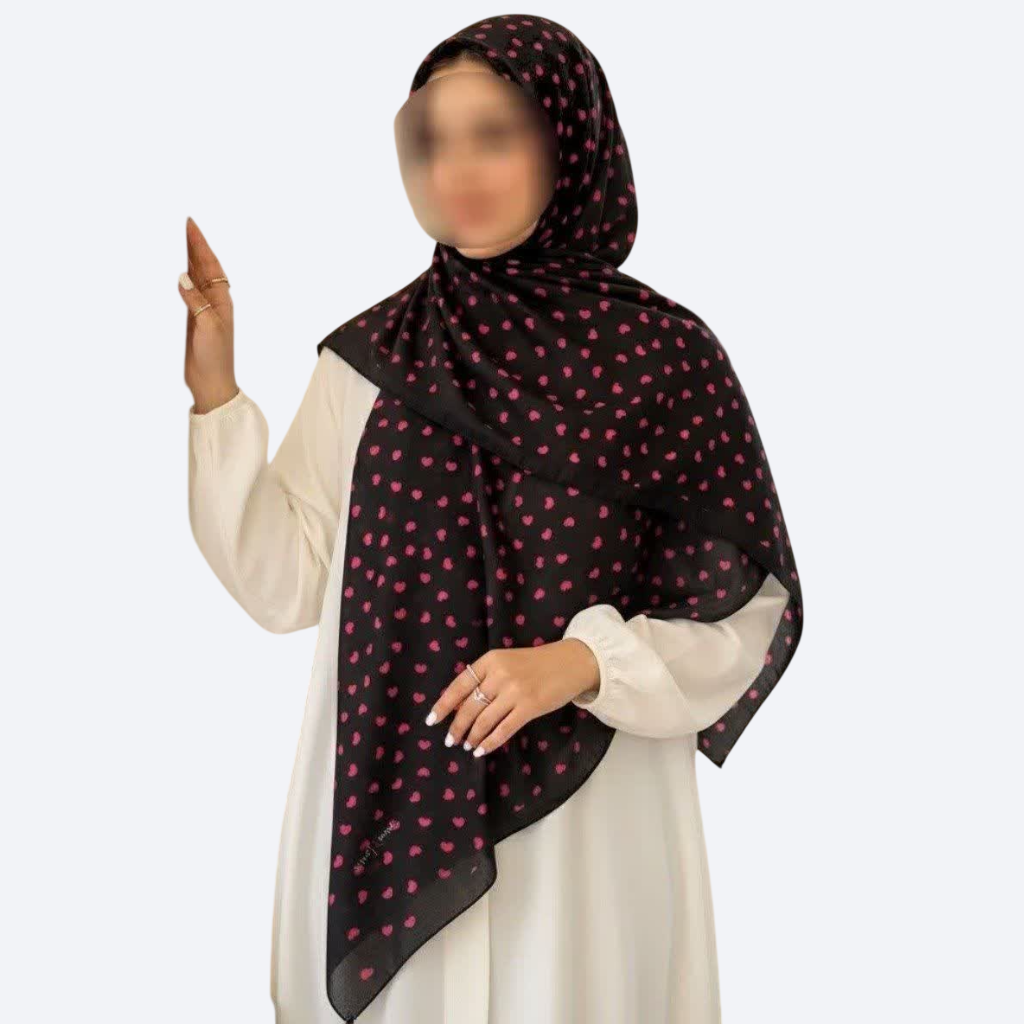 روسری نخ قواره 140 طرح قلبنا