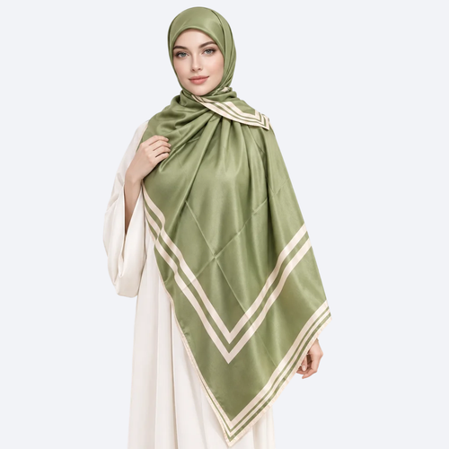 روسری ابریشم توییل قواره ۱۴۰ طرح خطی