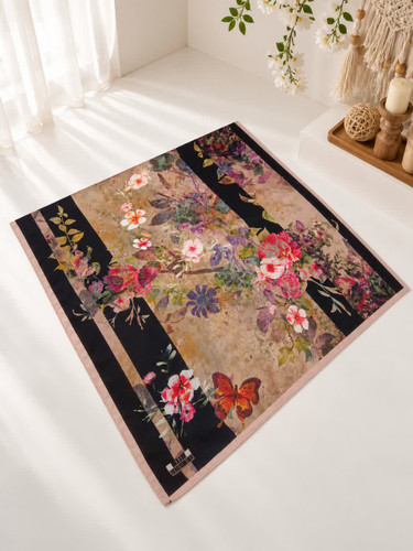 روسری ساتن حریر قواره ۱۲۰ طرح باغچه