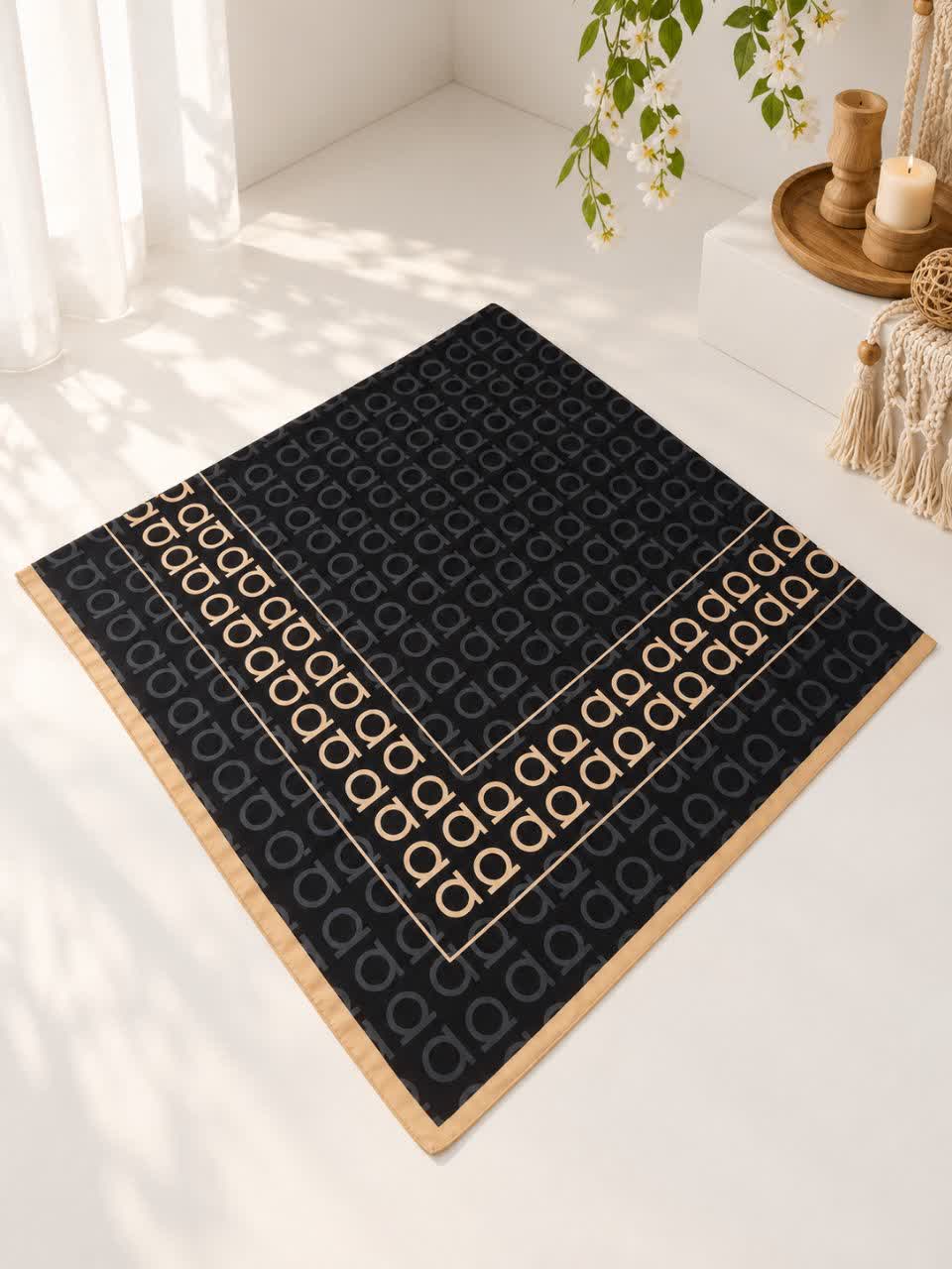 روسری ساتن حریر قواره ۱۲۰ طرح آلفا