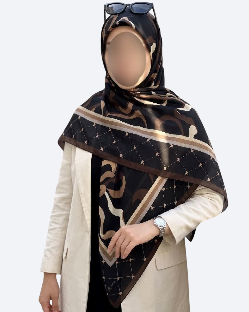 روسری نخی قواره 140 طرح امواج - M
