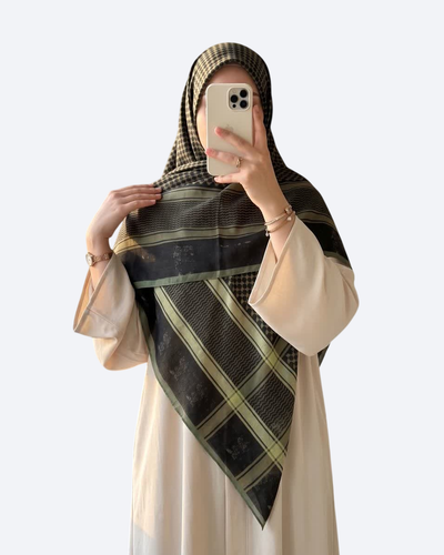 روسری نخی قواره 140 طرح موج - M