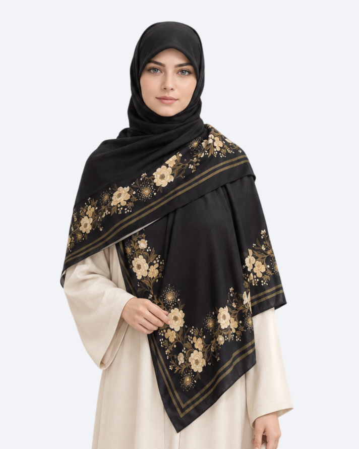 روسری نخی قواره 135طرح قاصدک