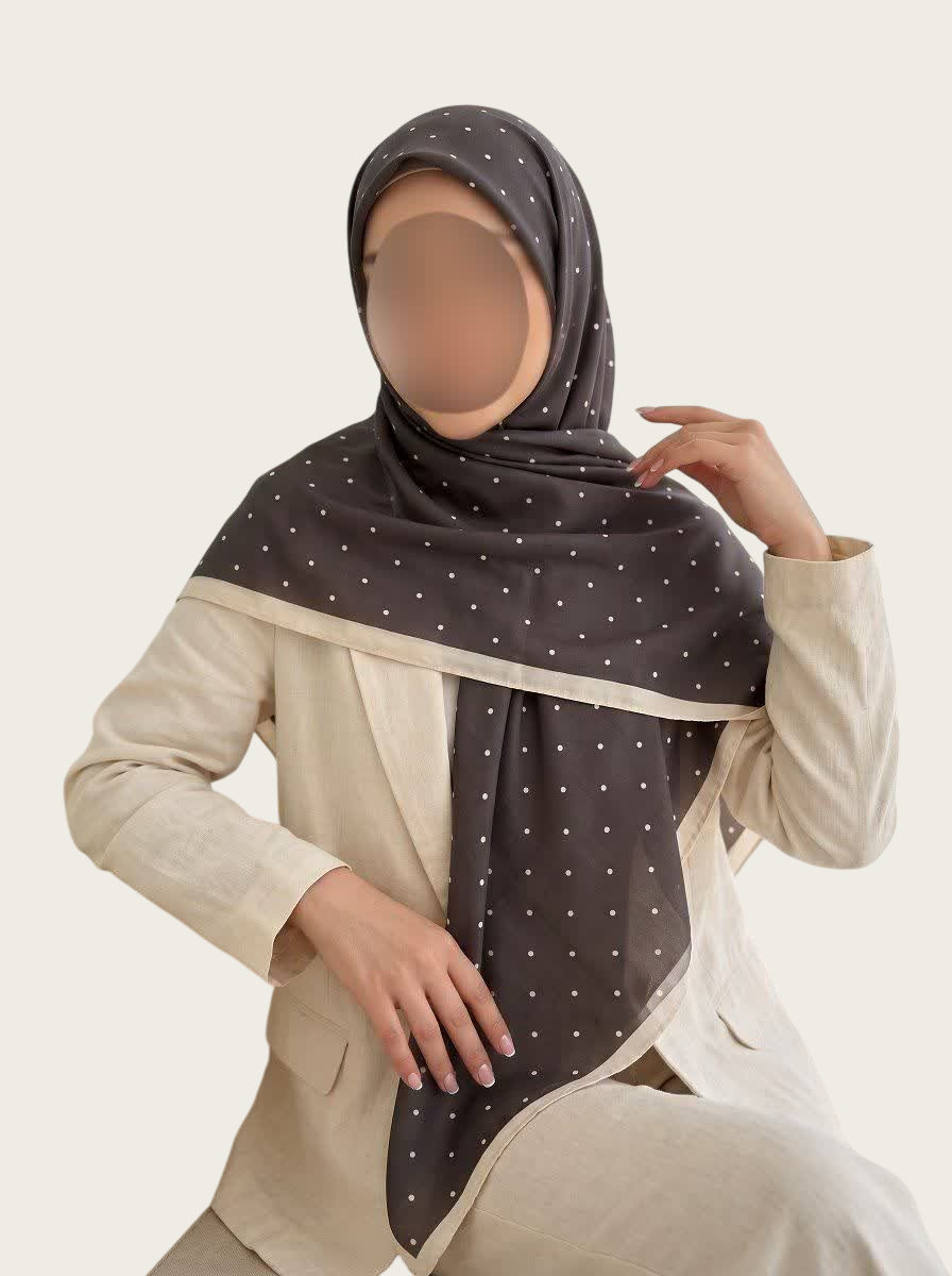 روسری نخ قواره 140 طرح خال خالی - M