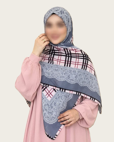 روسری نخی قواره 140 طرح مهتاب چهارخانه - M