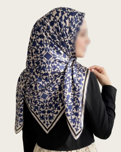 روسری نخی قواره 140 طرح اسلیمین - M