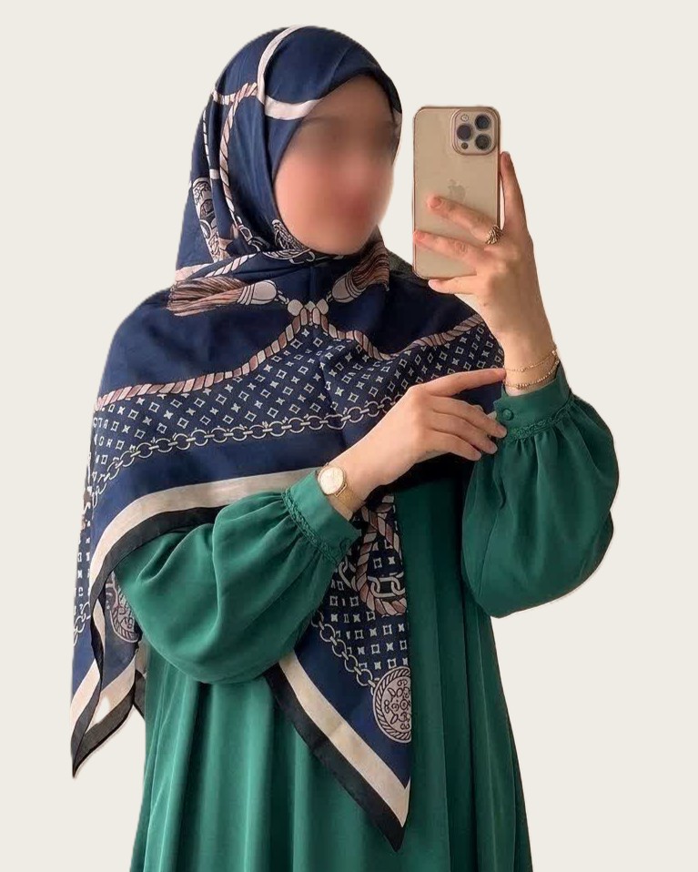 روسری نخی قواره 140 طرح مدالین - M