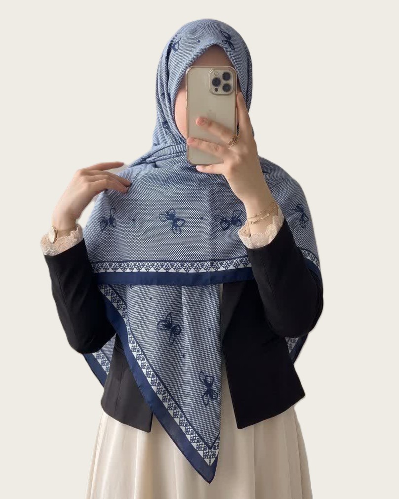 روسری نخی قواره 140 طرح پاپیونیکال - M