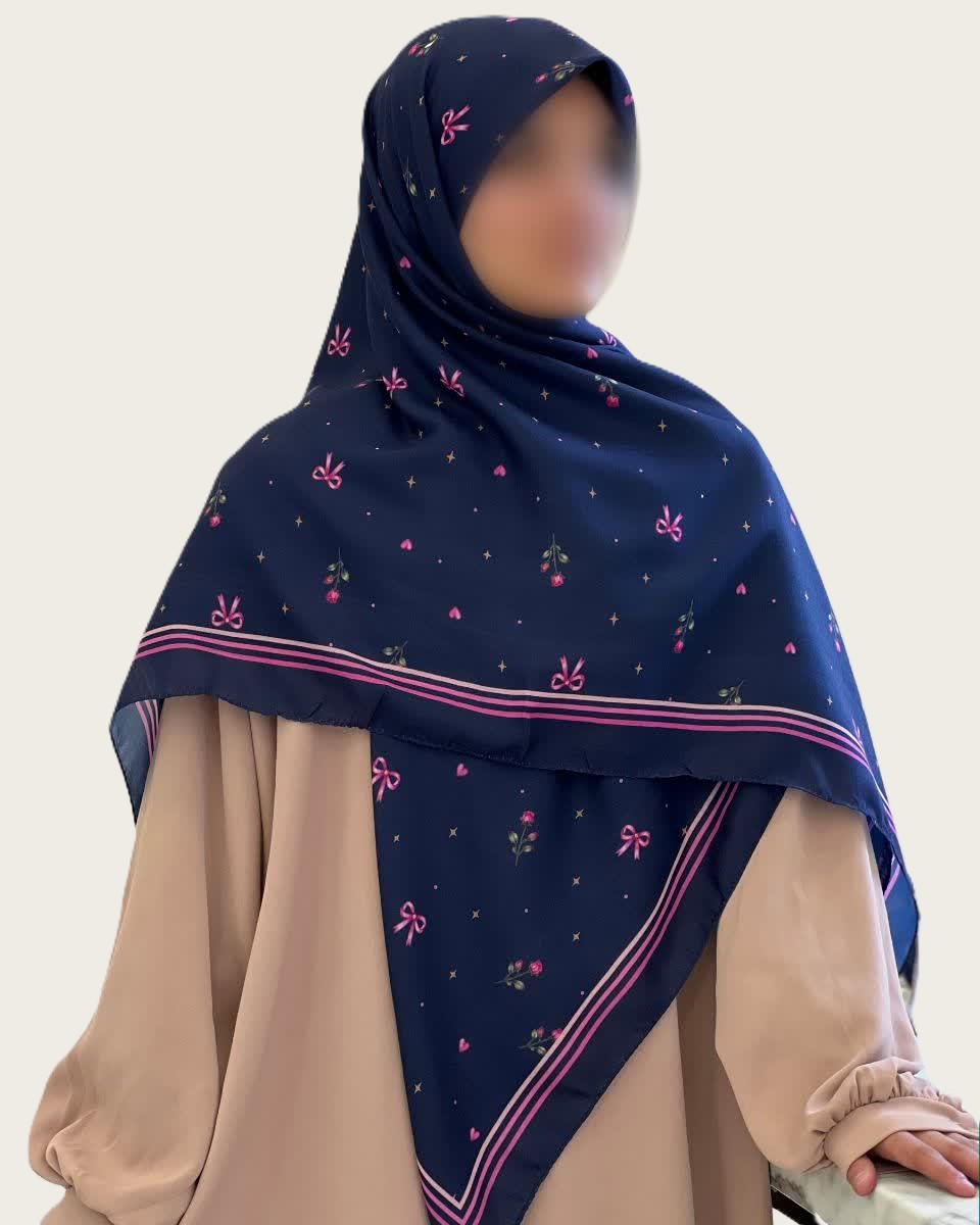 روسری نخی قواره 140 طرح پاپیورز - M