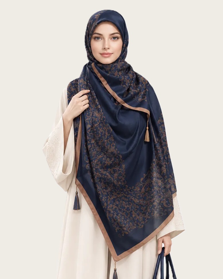 روسری نخ قواره 140 طرح اسلیمی - M